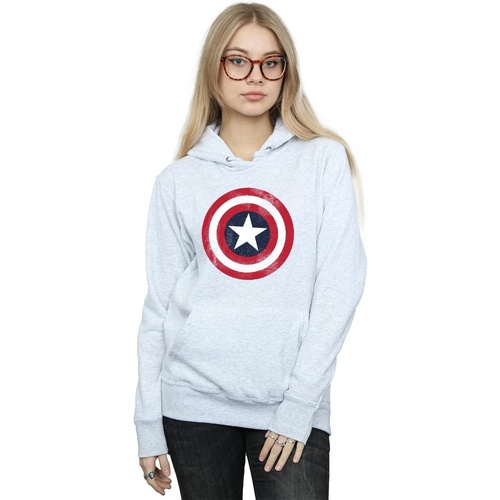 textil Mujer Sudaderas Marvel Captain America Distressed Shield Gris
