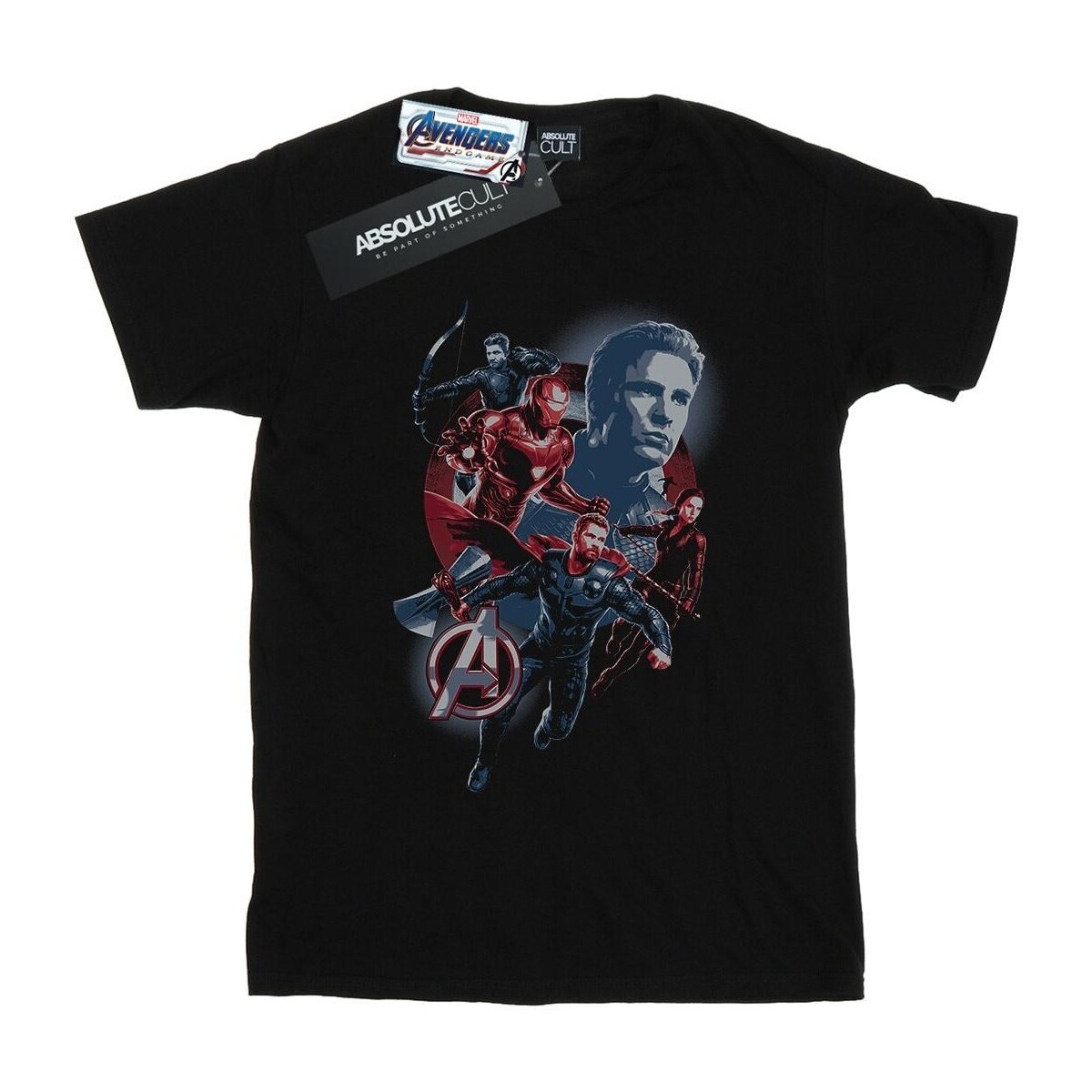 textil Niña Camisetas manga larga Marvel Avengers Endgame Shield Team Negro