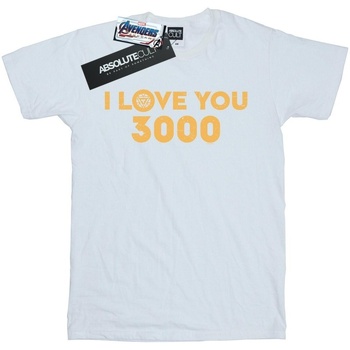 textil Niña Camisetas manga larga Marvel Avengers Endgame I Love You 3000 Arc Reactor Blanco