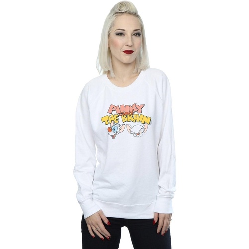 textil Mujer Sudaderas Animaniacs Pinky And The Brain Heads Blanco