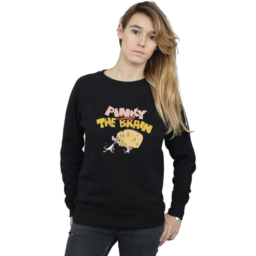 textil Mujer Sudaderas Animaniacs Pinky And The Brain Cheese Head Negro