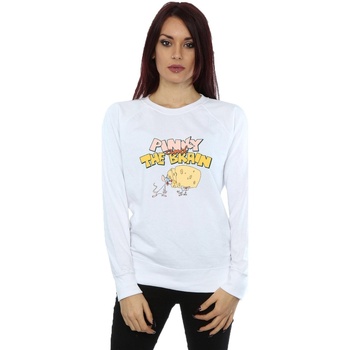 textil Mujer Sudaderas Animaniacs Pinky And The Brain Cheese Head Blanco