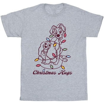 textil Niña Camisetas manga larga Disney Lady And The Trump Christmas Hugs Gris