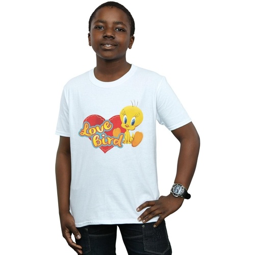 textil Niño Camisetas manga corta Dessins Animés Tweety Pie Valentine's Day Love Bird Blanco