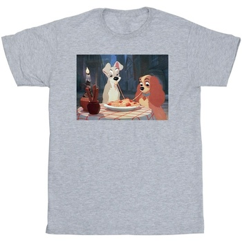 textil Niña Camisetas manga larga Disney Lady And The Tramp Spaghetti Photo Gris