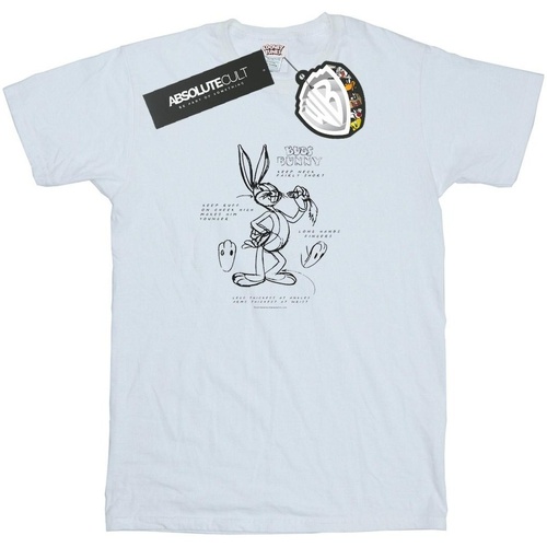 textil Niño Camisetas manga corta Dessins Animés Bugs Bunny Drawing Instruction Blanco