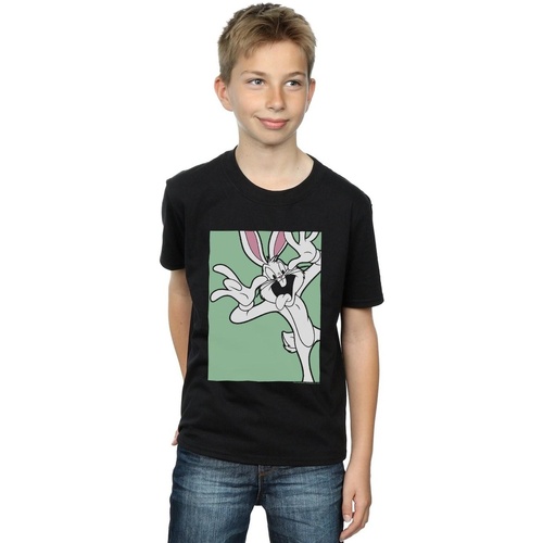 textil Niño Camisetas manga corta Dessins Animés Bugs Bunny Funny Face Negro