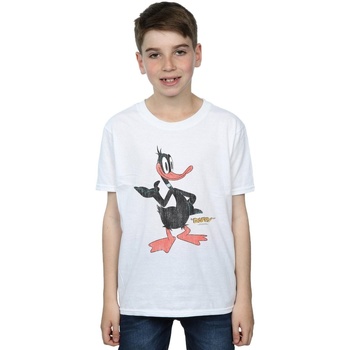textil Niño Camisetas manga corta Dessins Animés Daffy Duck Distressed Blanco