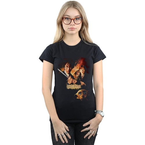 textil Mujer Camisetas manga larga Harry Potter Chamber Of Secrets Poster Negro