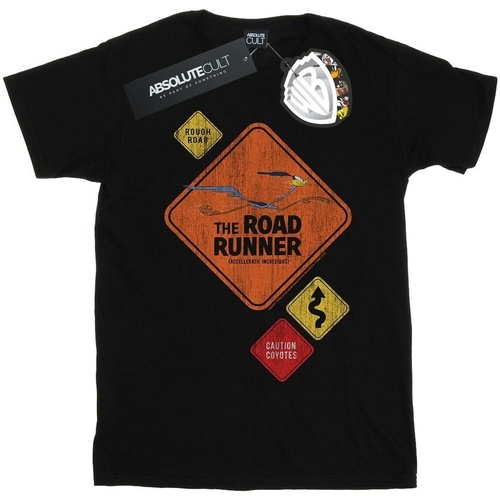 textil Niño Camisetas manga corta Dessins Animés Road Runner Road Sign Negro