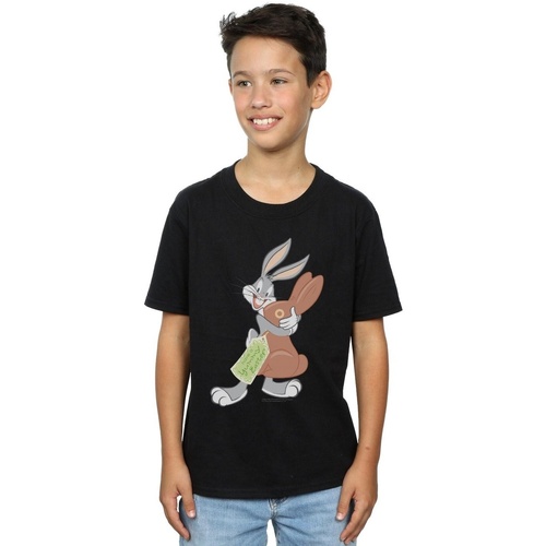 textil Niño Camisetas manga corta Dessins Animés Bugs Bunny Yummy Easter Negro