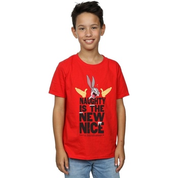 textil Niño Camisetas manga corta Dessins Animés Naughty Is The New Nice Rojo