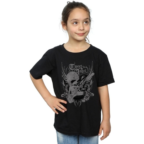 textil Niña Camisetas manga larga Dessins Animés Tweety Pie Rock Negro