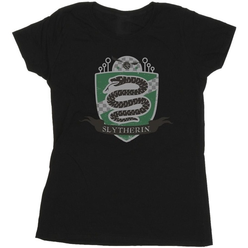 textil Mujer Camisetas manga larga Harry Potter Slytherin Chest Badge Negro