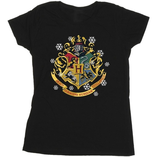 textil Mujer Camisetas manga larga Harry Potter Christmas Crest Negro