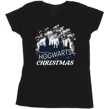 textil Mujer Camisetas manga larga Harry Potter Hogwarts Christmas Negro
