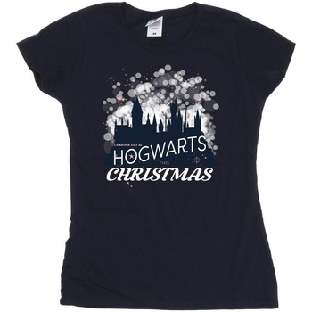 textil Mujer Camisetas manga larga Harry Potter Hogwarts Christmas Azul