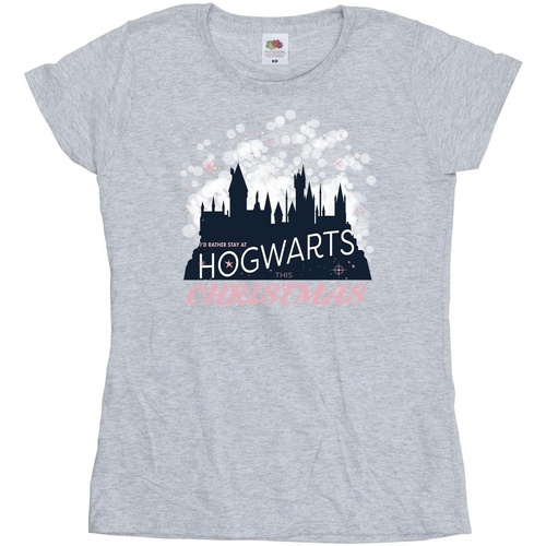 textil Mujer Camisetas manga larga Harry Potter Hogwarts Christmas Gris