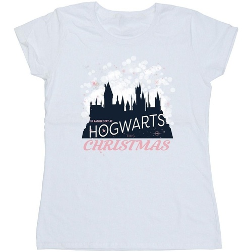 textil Mujer Camisetas manga larga Harry Potter Hogwarts Christmas Blanco
