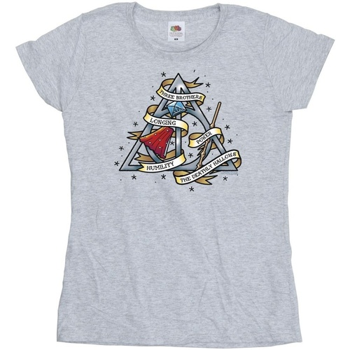 textil Mujer Camisetas manga larga Harry Potter The Deathly Hallows Gris