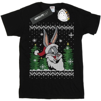 textil Niña Camisetas manga larga Dessins Animés Bugs Bunny Christmas Fair Isle Negro