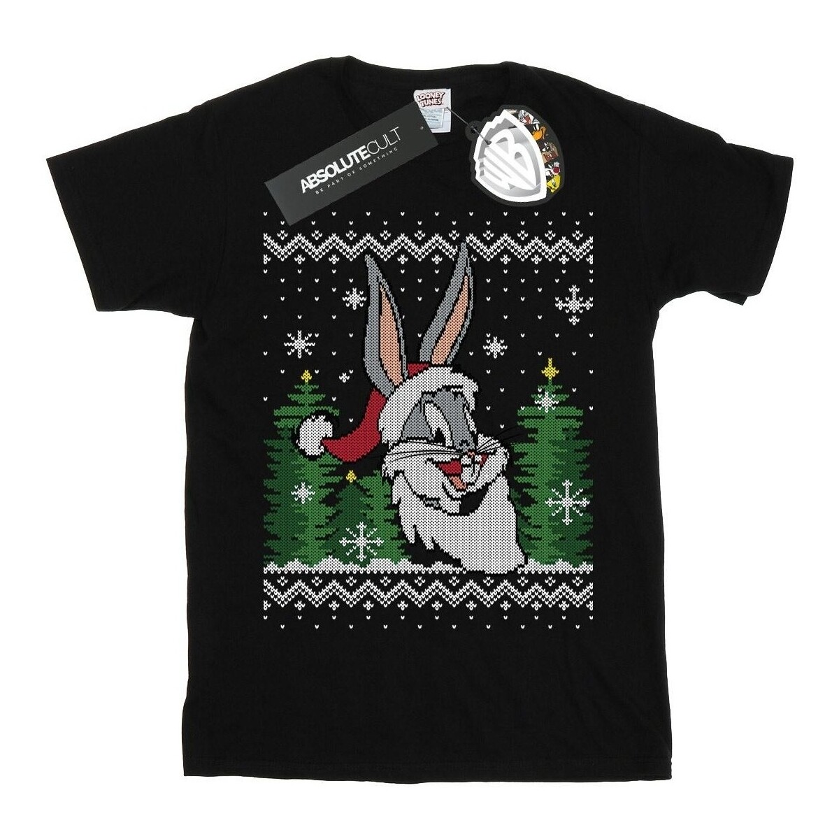 textil Niña Camisetas manga larga Dessins Animés Bugs Bunny Christmas Fair Isle Negro