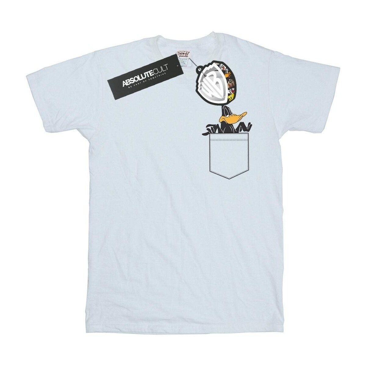 textil Niña Camisetas manga larga Dessins Animés Daffy Duck Faux Pocket Blanco