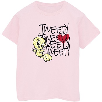 textil Niño Tops y Camisetas Dessins Animés Tweety Love Heart Rojo