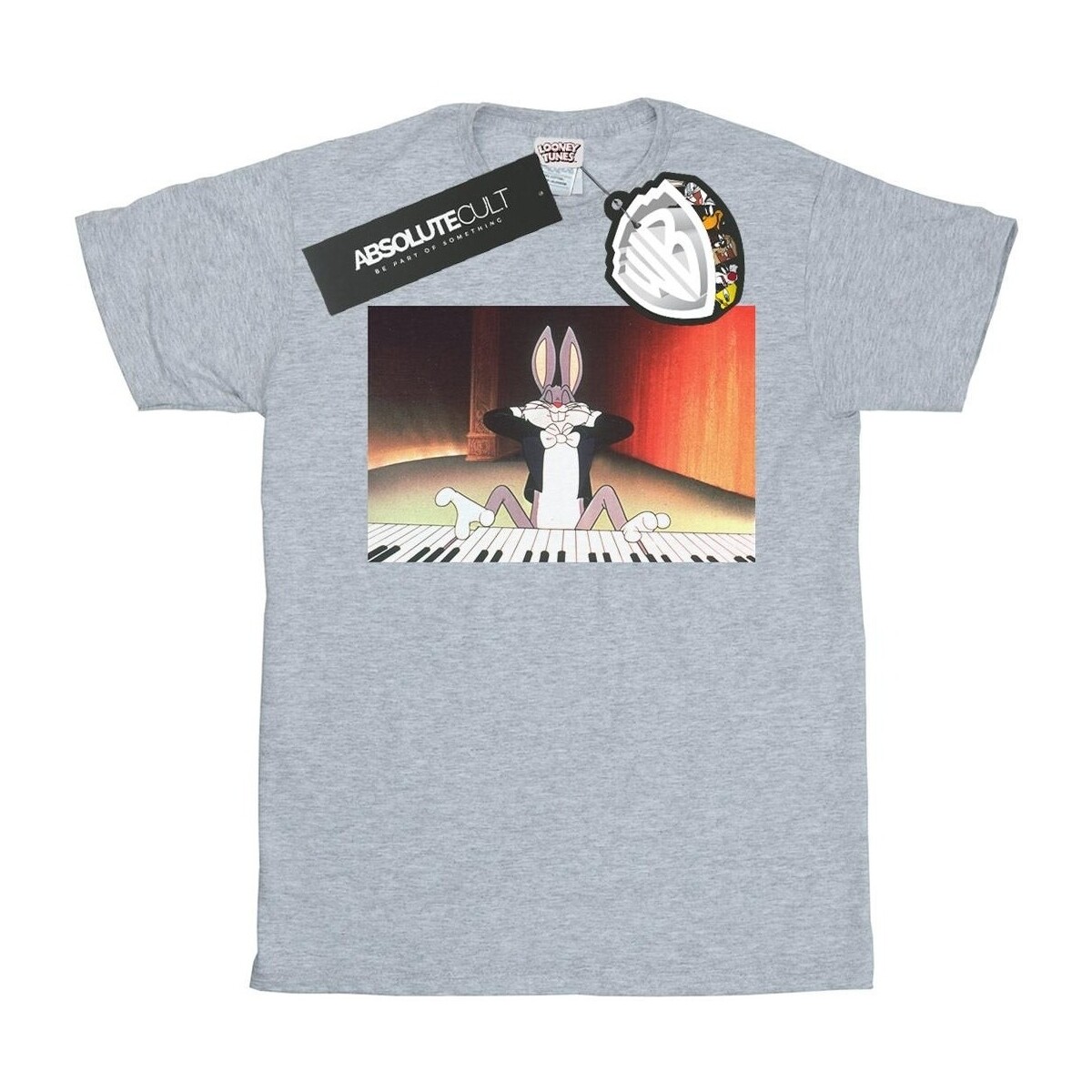 textil Niña Camisetas manga larga Dessins Animés Bugs Bunny Playing Piano Gris