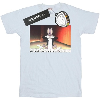 textil Niña Camisetas manga larga Dessins Animés Bugs Bunny Playing Piano Blanco