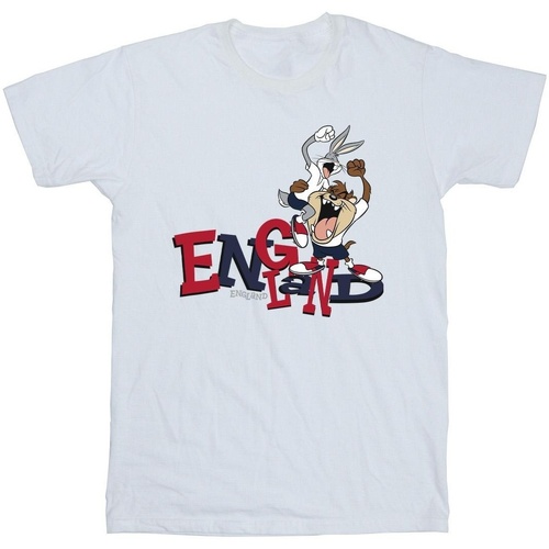 textil Niño Camisetas manga corta Dessins Animés Bugs & Taz England Blanco