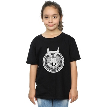 textil Niña Camisetas manga larga Dessins Animés Bugs Bunny Greek Circle Negro