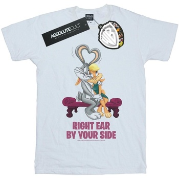 textil Niña Camisetas manga larga Dessins Animés Bugs And Lola Valentine's Cuddle Blanco