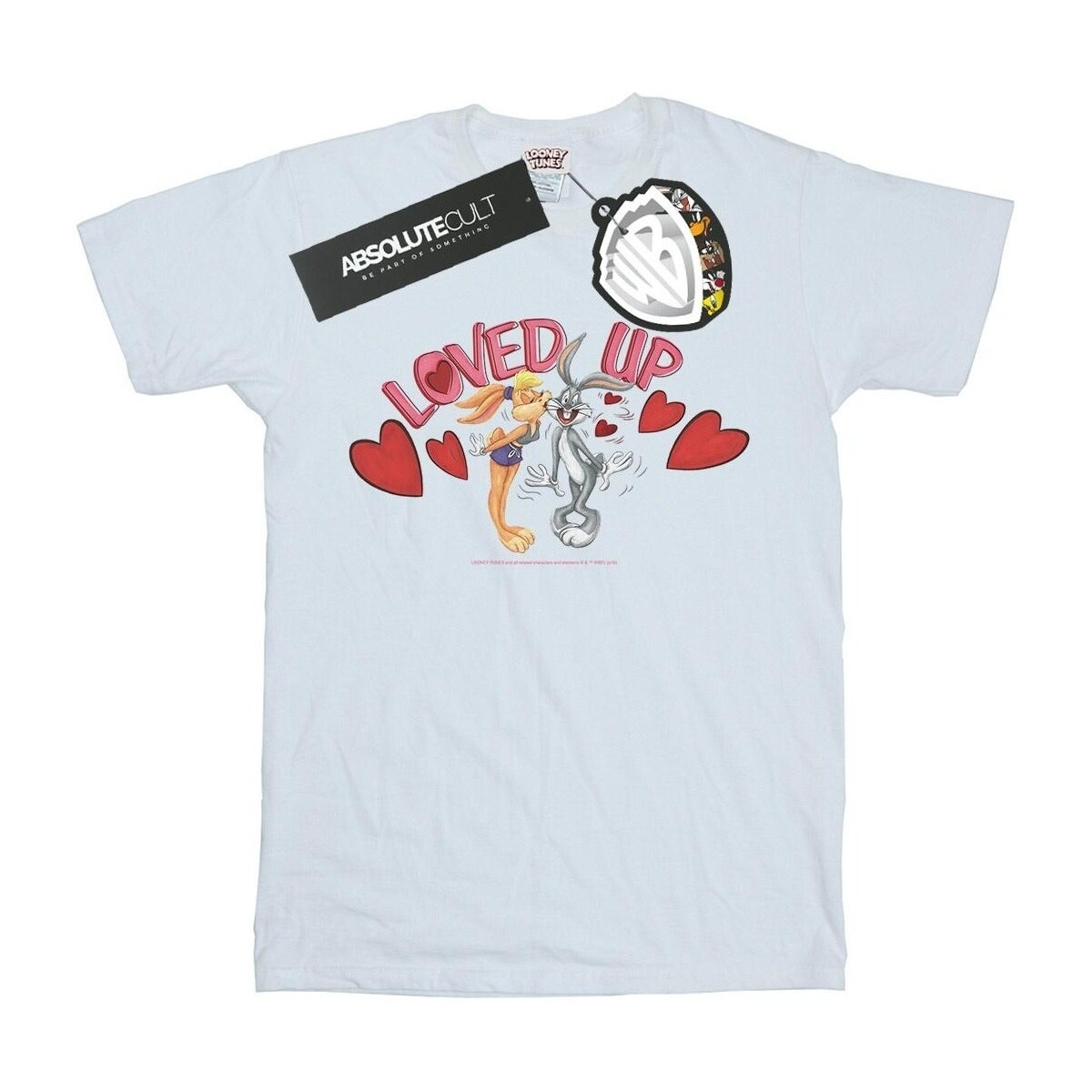 textil Niña Camisetas manga larga Dessins Animés Bugs Bunny And Lola Valentine's Day Loved Up Blanco