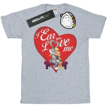 textil Niña Camisetas manga larga Dessins Animés Bugs Bunny And Lola Valentine's Day Love Me Gris