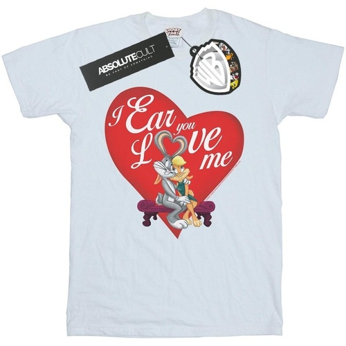textil Niña Camisetas manga larga Dessins Animés Bugs Bunny And Lola Valentine's Day Love Me Blanco
