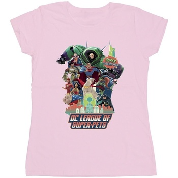 textil Mujer Camisetas manga larga Dc Comics DC League Of Super-Pets Super Powered Pack Rojo