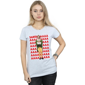 textil Mujer Camisetas manga larga Elf Buddy Santa Scream Gris