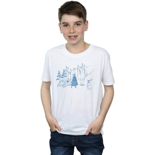 textil Niño Camisetas manga corta Disney Frozen Anna Sven And Olaf Blanco