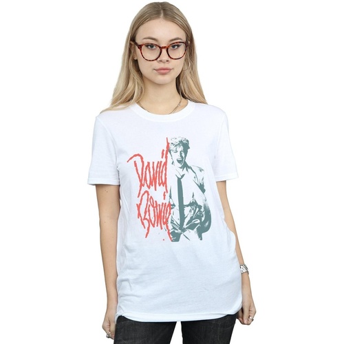 textil Mujer Camisetas manga larga David Bowie BI19048 Blanco