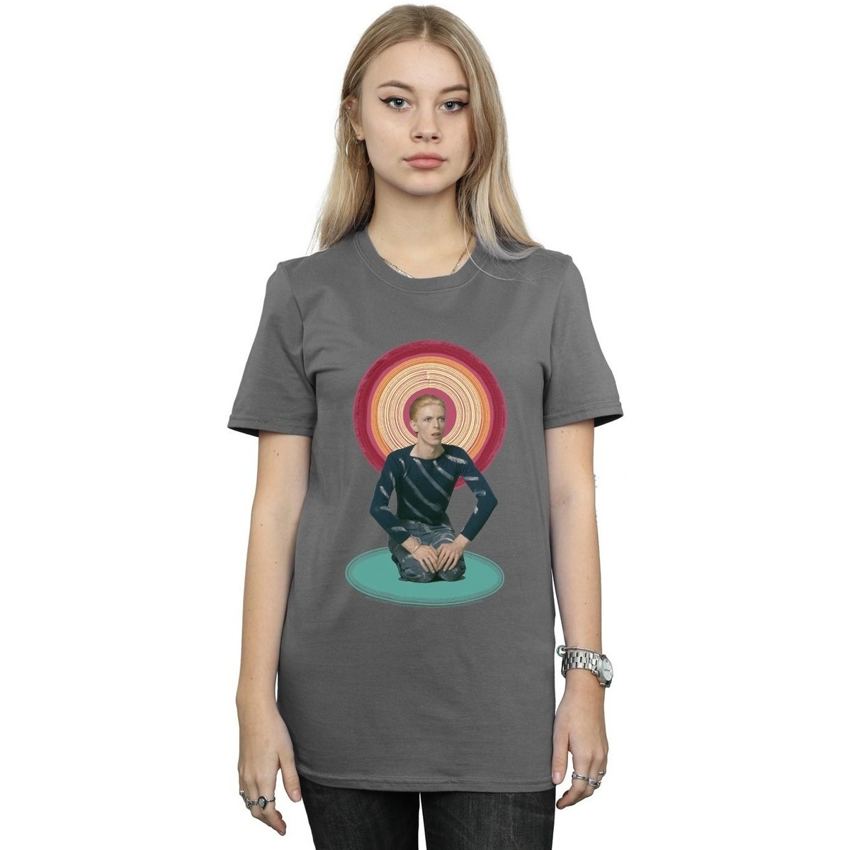 textil Mujer Camisetas manga larga David Bowie Kneeling Halo Multicolor