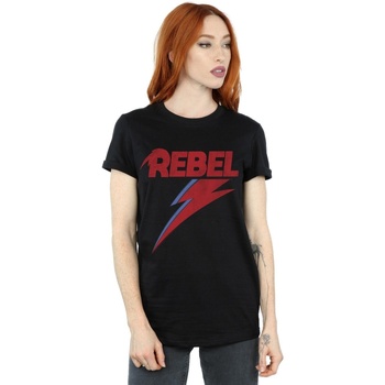 textil Mujer Camisetas manga larga David Bowie Distressed Rebel Negro