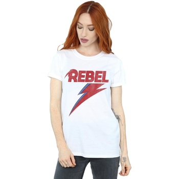 textil Mujer Camisetas manga larga David Bowie Distressed Rebel Blanco