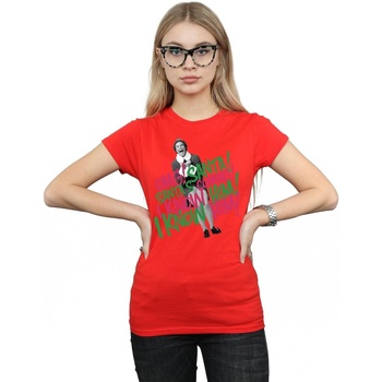 textil Mujer Camisetas manga larga Elf Santa's Coming Rojo