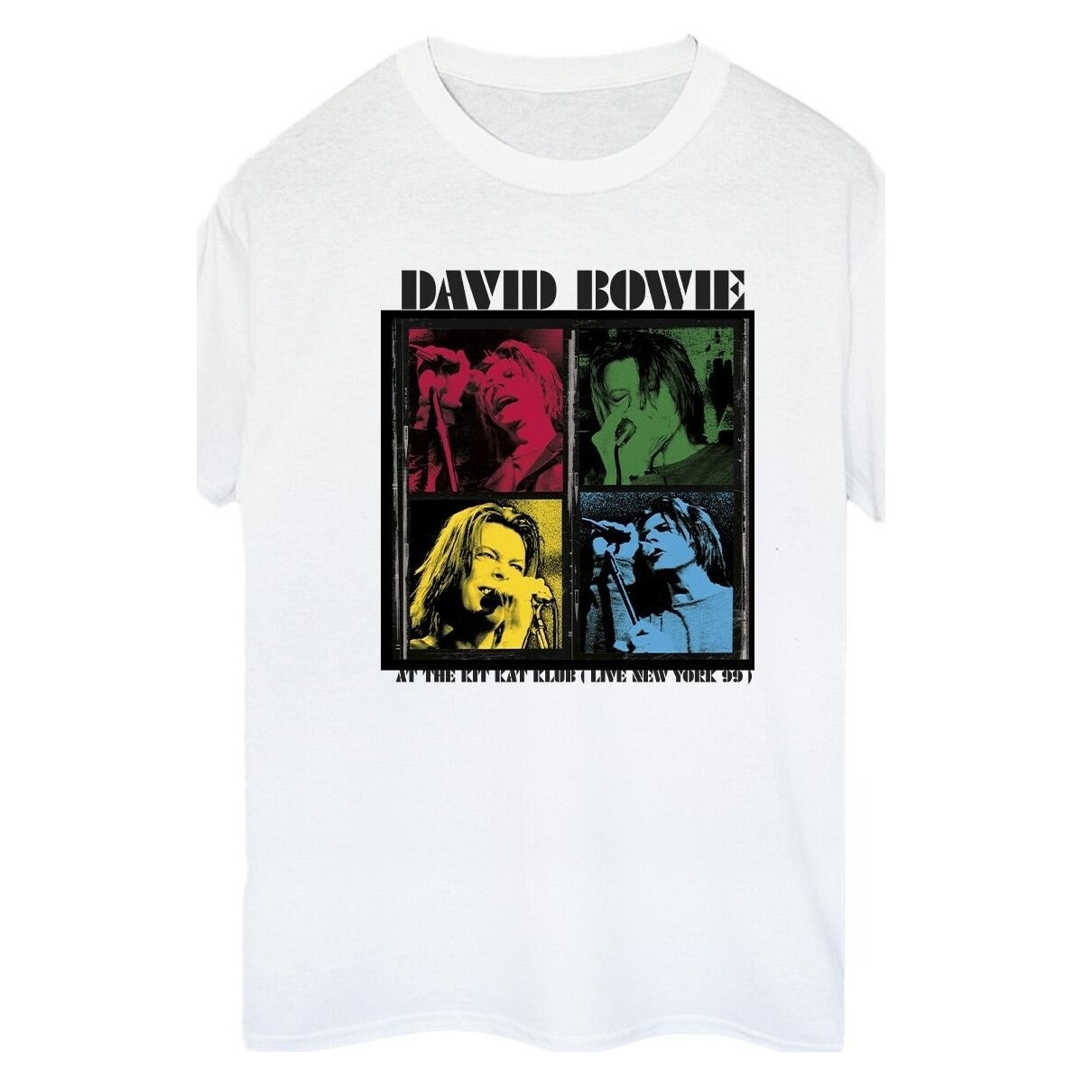 textil Mujer Camisetas manga larga David Bowie At The Kit Kat Club Pop Art Blanco