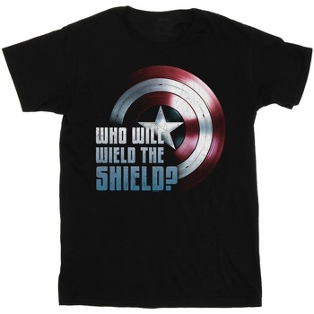 textil Niño Camisetas manga corta Marvel The Falcon And The Winter Soldier Wield The Shield Negro