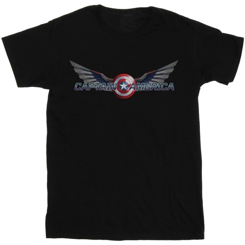textil Niño Camisetas manga corta Marvel Falcon And The Winter Soldier Captain America Logo Negro