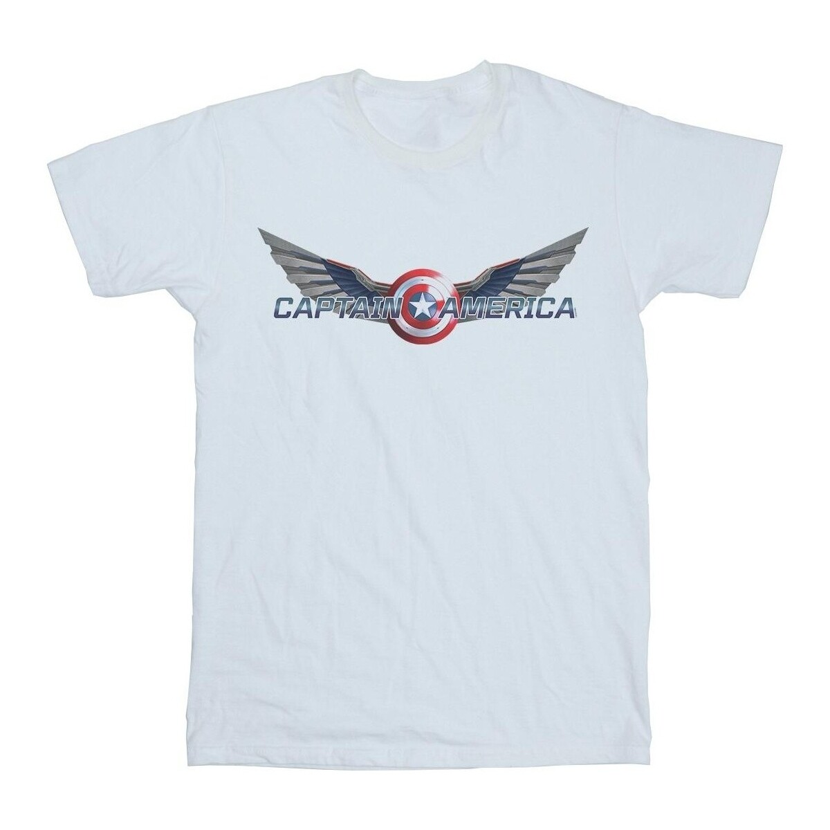 textil Niño Camisetas manga corta Marvel Falcon And The Winter Soldier Captain America Logo Blanco