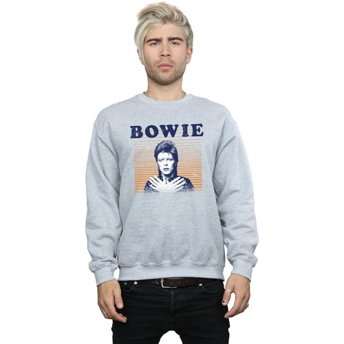 textil Hombre Sudaderas David Bowie Orange Stripes Gris