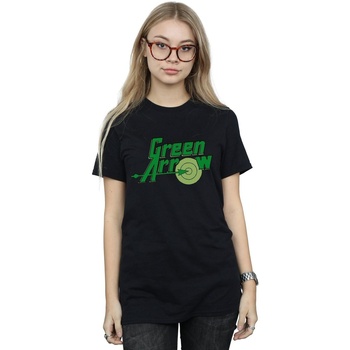 textil Mujer Camisetas manga larga Dc Comics Green Arrow Text Logo Negro